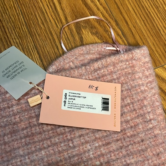 NWT CULT GAIA Ellison Rib Knit Crop Top Jaipur Pink M - Picture 7 of 8